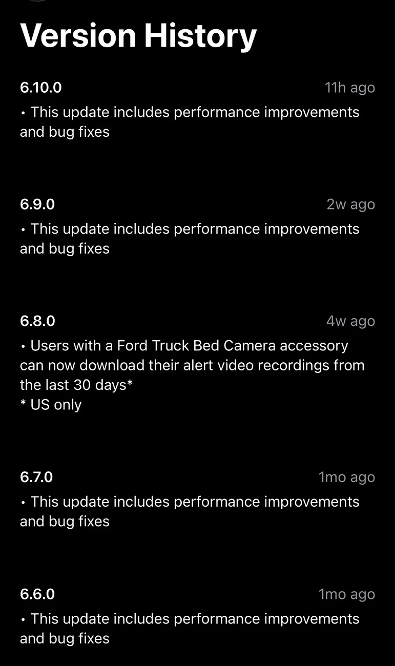 Ford Bronco Sport Ford App ver 6.10.0 Having Known Issues per Ford IMG_6686