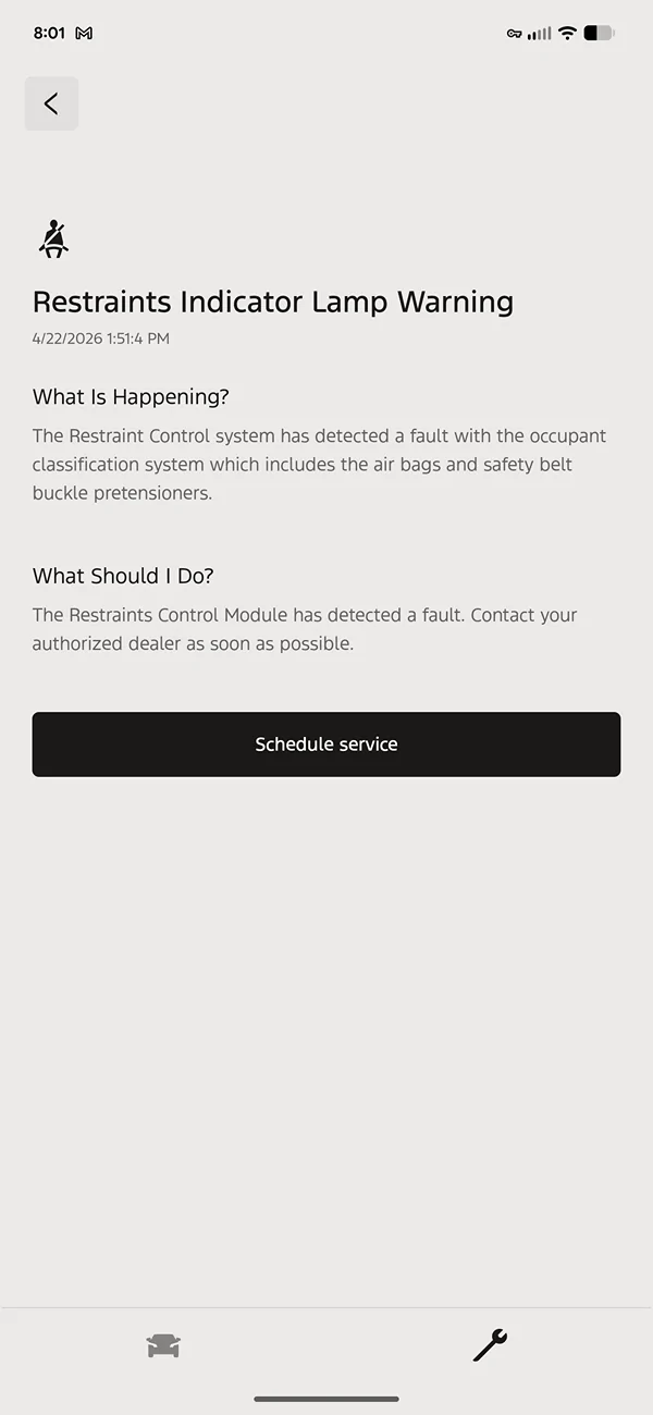 Ford Bronco Sport "Restraints Indicator Warning Lamp" Screenshot_20260423-080100