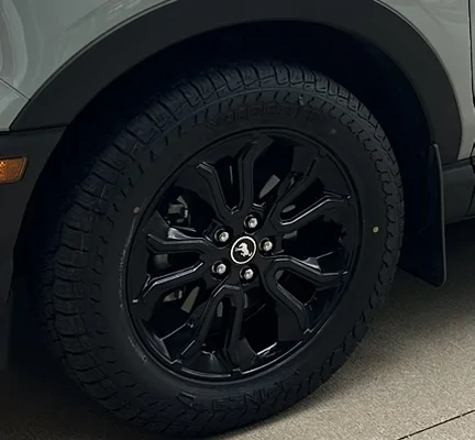 Ford Bronco Sport New A/T's on Outer Banks Close up of ATs