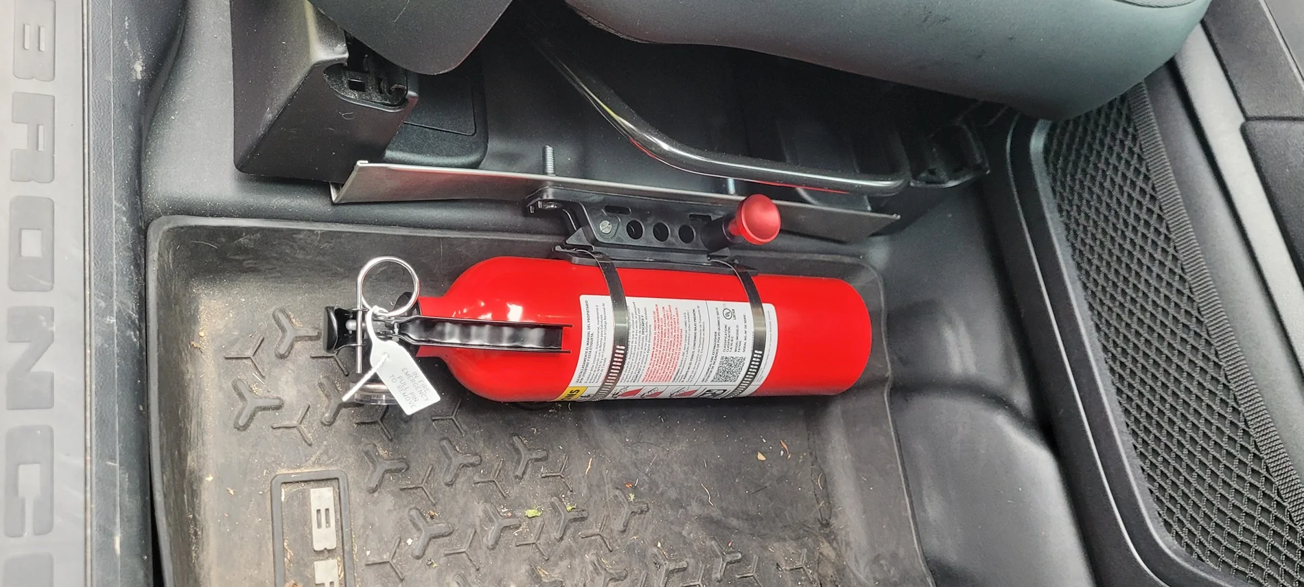 Ford Bronco Sport Fire Extinguisher Mount Installation 1000090272