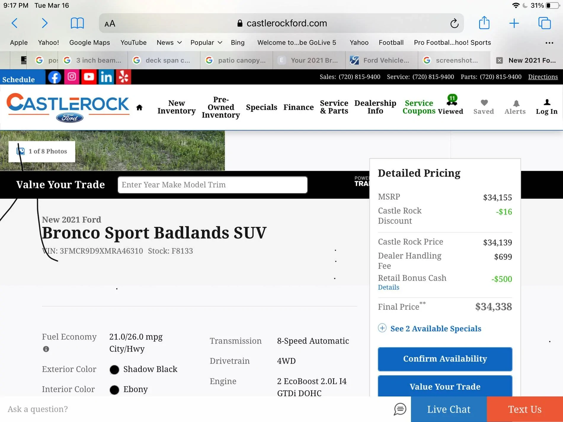 Ford Bronco Sport Dealer mark up price 30E4C170-C99C-4ED8-B3FB-9FB209C83FE4