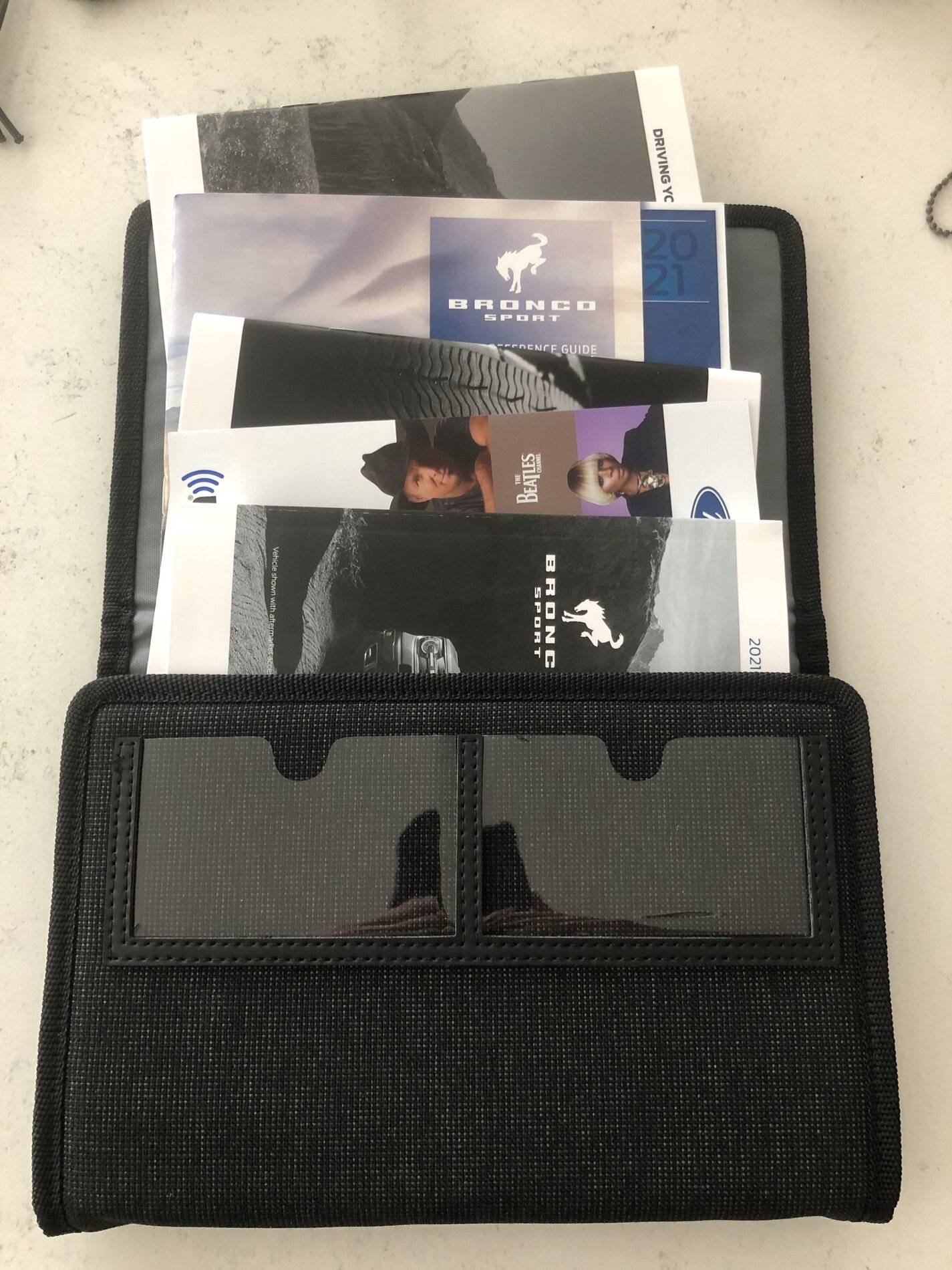 Ford Bronco Sport Closer Look At The Accessories Rear Cargo Organizer, Sunvisor Organizer, Owners Manual, Key Fob Cover, Key Cover IMG_2905.JPG