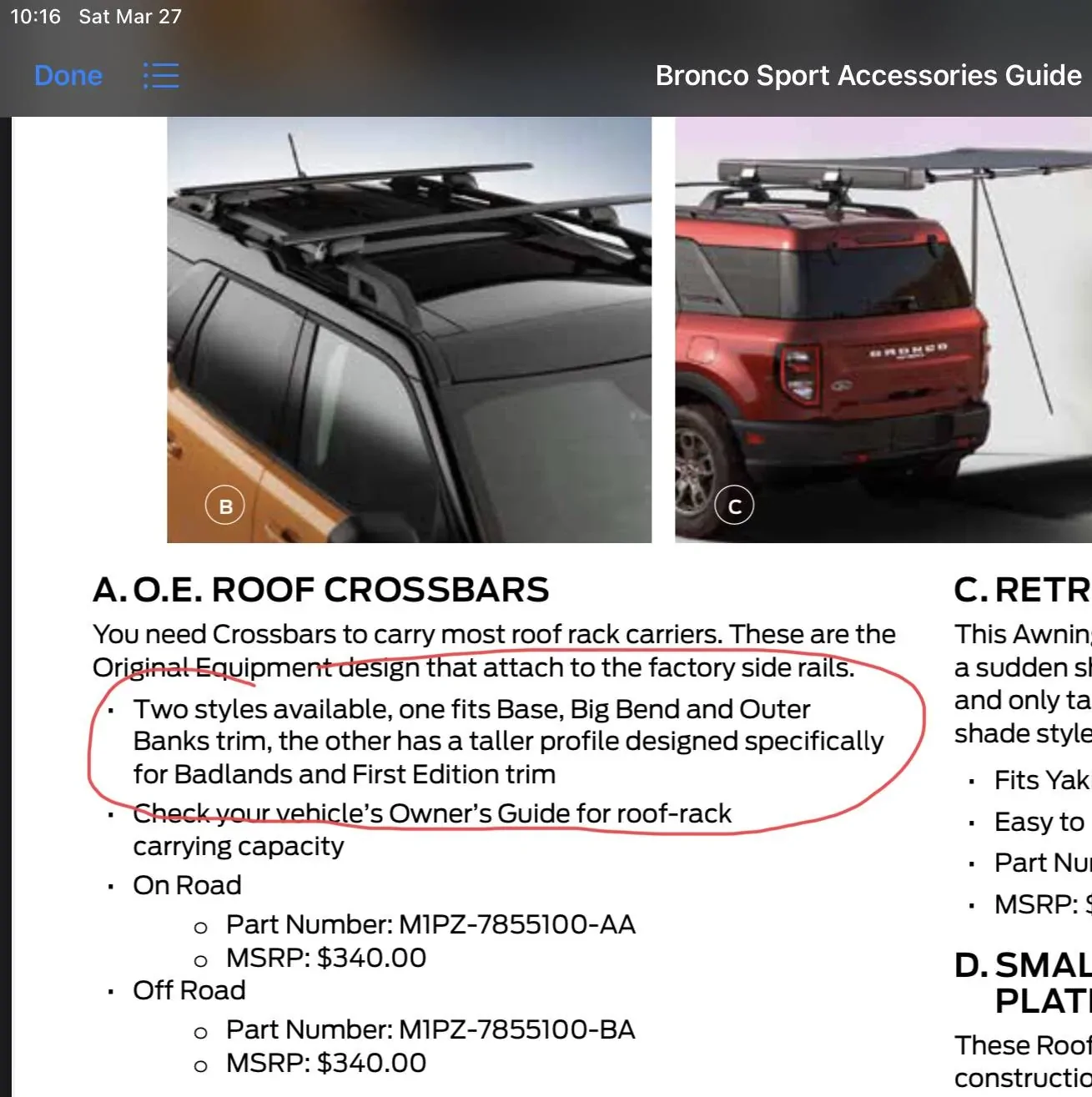 Ford Bronco Sport Roof Rack Rail Genuine Ford Accessory Cross-bars Are Designed Improperly (Will Not Tighten) 2E511F46-85BE-4C22-B553-DFBC039BF5DB