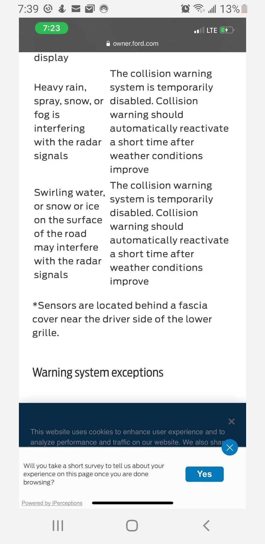 Ford Bronco Sport Radar sensor failure. Screenshot_20210428-193957_Messages