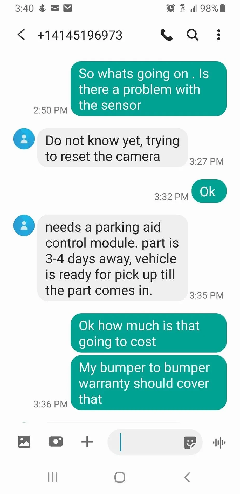 Ford Bronco Sport Radar sensor failure. Screenshot_20210429-154055_Messages