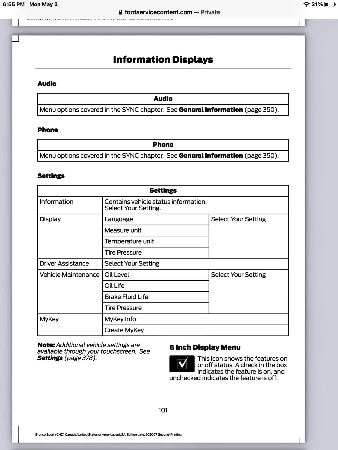 Ford Bronco Sport Temperature display in metric 2820129C-9FF9-4646-8435-79533E4FE0E7
