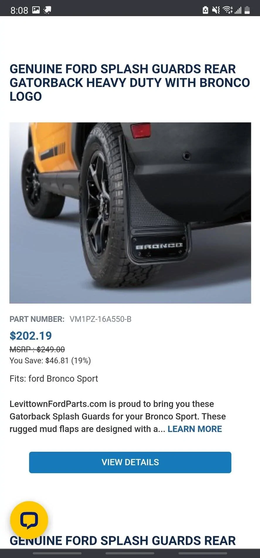Ford Bronco Sport AVAILABLE FOR SALE MID JUNE MUDFLAPS KIT FRONT & REAR Screenshot_20210506-200823_Chrom