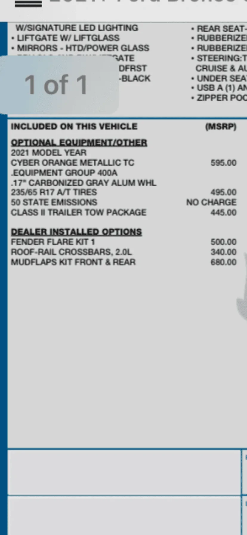 Ford Bronco Sport AVAILABLE FOR SALE MID JUNE MUDFLAPS KIT FRONT & REAR 63BA37D9-4939-44EA-9F34-70891B077136