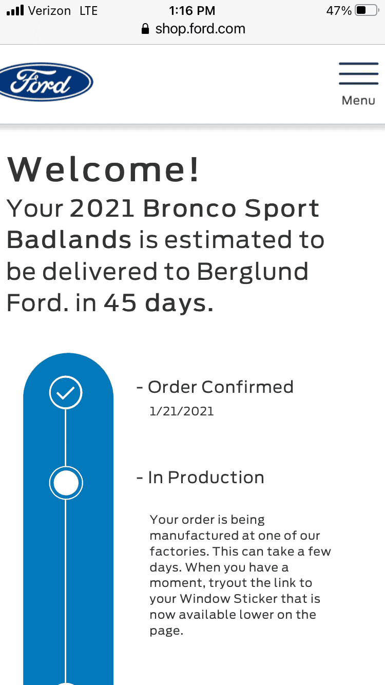 Ford Bronco Sport From "In Production" to "Built" AB1D34FD-0AC0-4896-8C6B-3B3F94501936