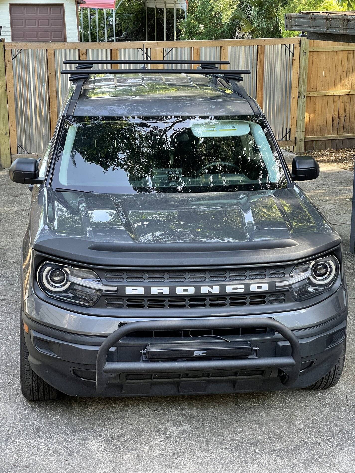 Ford Bronco Sport Installed Thule HD Cross Bars, Rough Country nudge Bull Bar, 20” LED Light Bar, Painted Letters 425CC66C-00C6-4AE4-9D12-6E9F81A597DE