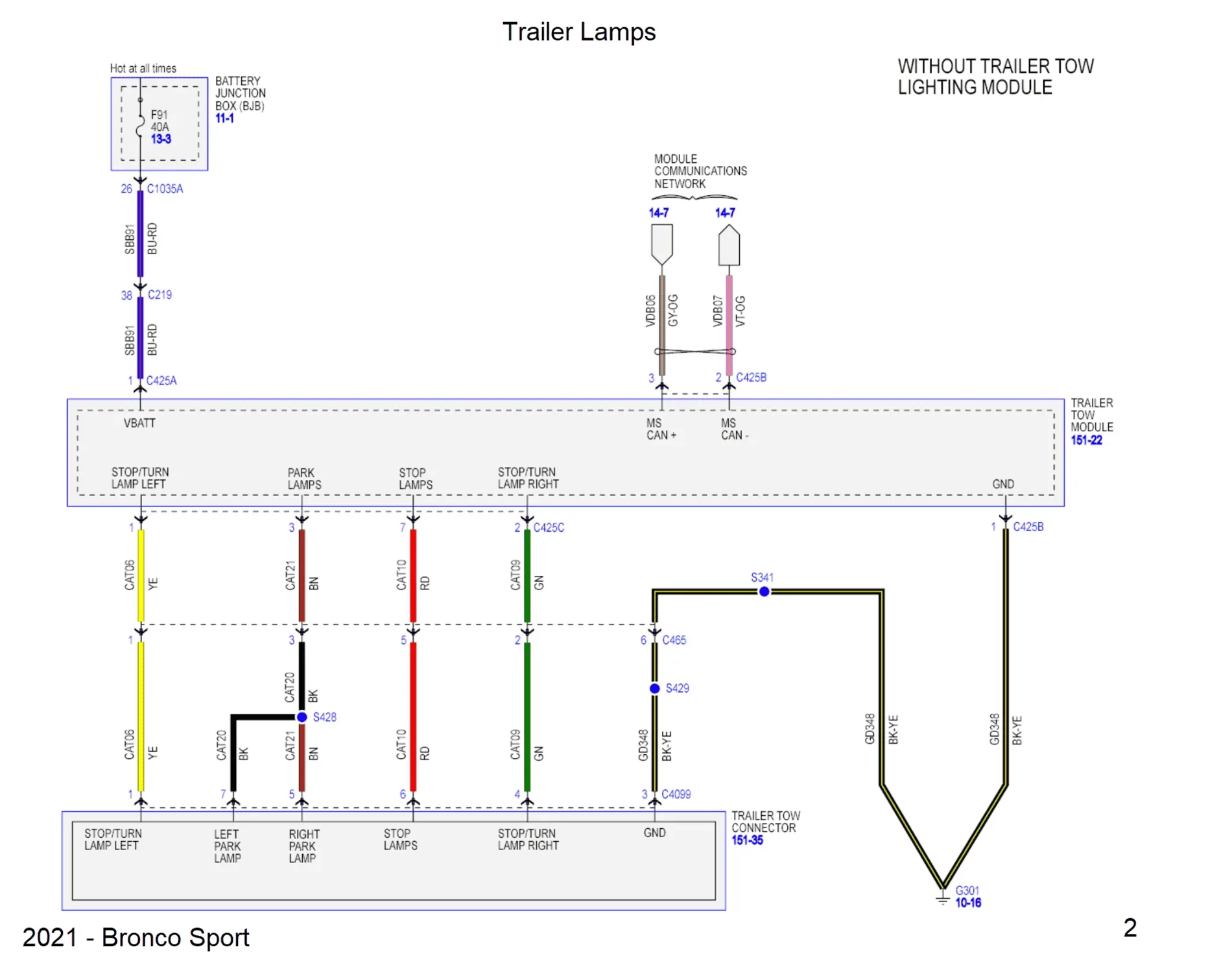 Ford Bronco Sport Adding factory Tow lights 2021_BroncoSport_Wiring_095_Trailer_Notes - Copy - Copy