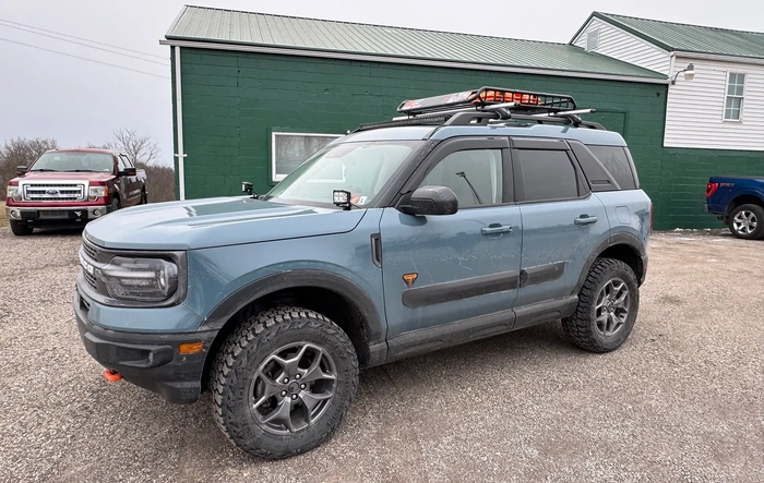 My 2023 Badlands Build: FordRangerLifts 1.75” lift kit, 245/65R17 Mickey Thompson Baja Boss A/T, Lightbar, Rooftop Basket, Hitch Receiver
