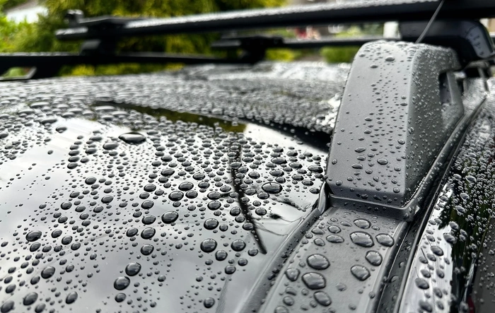 SiO2 ceramic coat + rain = water beading extraordinaire!
