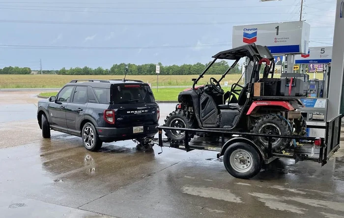 It’s towing! Curt hitch installed and towing trailer